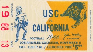 1966 USC vs. California Football Ticket Art 